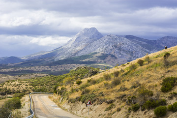Winding asphalt road in Spain