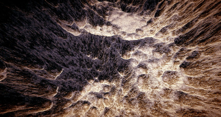 Extremely detailed and realistic high resolution 3D illustration of a asteroid moon exoplanet like surface