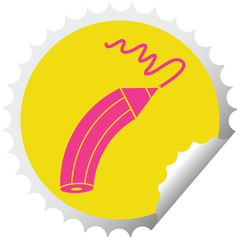 Pencil drawing a line circular peeling sticker
