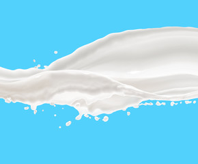 milk  on blue  background
