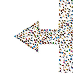 People group sign arrow left on the white background. Vector illustration
