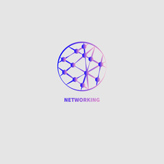 Logo networking, gradient color circle