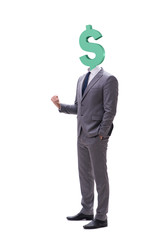 Businessman with dollar sign instead of head