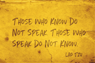 Those who know Lao Tzu