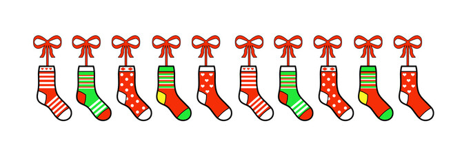 Векторная иллюстрация рождественские носки. - 226214483