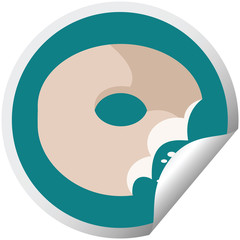 bitten donut graphic circular sticker
