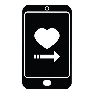 Dating App On Cell Phone Graphic Icon