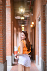 Beautiful asian girl in action