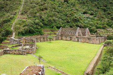 Peru - Choquequirao lost ruins (mini - Machu Picchu), remote, spectacular the Inca ruins near Cuzco