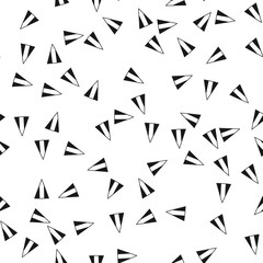 Triangles. Black and white seamless pattern. Geometric, abstract background for covers, textile. Doodle shapes.