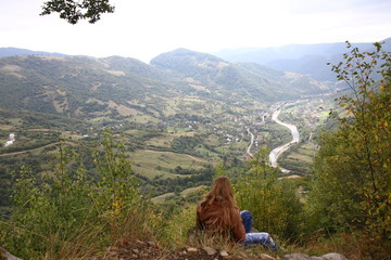 hiking in the mountains