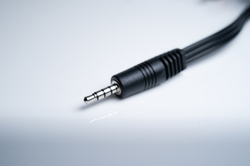Composite video cable on white isolated background