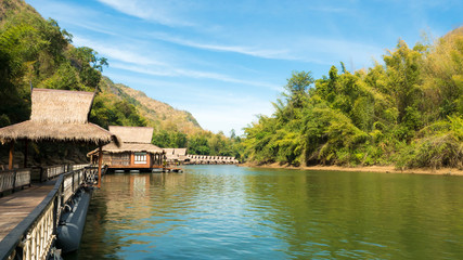 river resort in the morning Kanchanaburi,Thailand