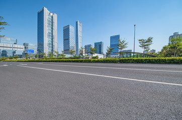 Shenzhen Nanshan District Houhai CBD Complex and Empty Road/Shenzhen City Scenery