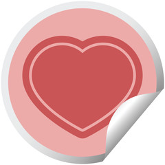 heart symbol graphic circular sticker