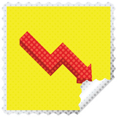 performance arrow graphic vector illustration square sticker stamp