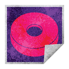 donut graphic square peeling sticker