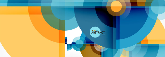 Obraz premium Abstract background - multicolored circles, trendy minimal geometric design