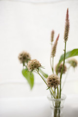 flower arrangement on window sill