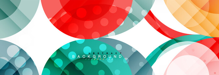 Abstract colorful geometric composition - multicolored circle background
