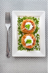 Zucchini stuffed with meat and vegetables