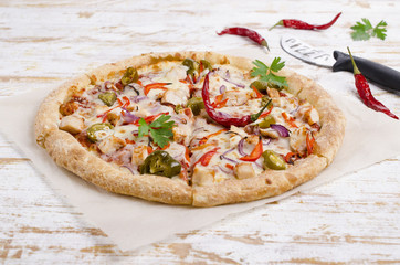 Traditional spicy pizza