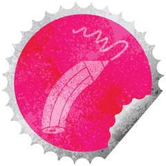 Pencil drawing a line circular peeling sticker