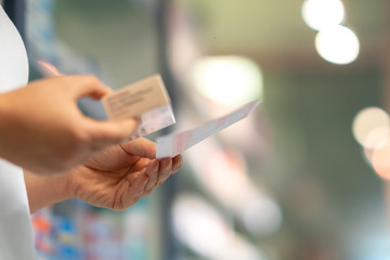 Dispensing patient prescriptions. Selective focus