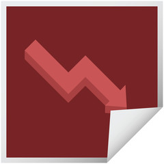 performance arrow graphic square sticker