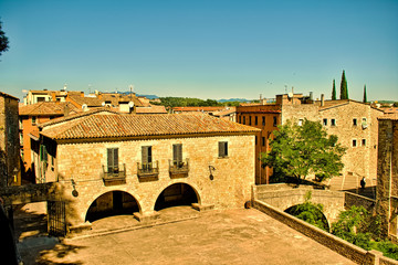 Cityscape of Girona in Catalonia
