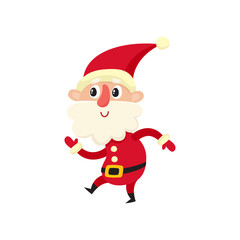 Cute Santa Claus, cartoon vector illustration isolated on white background.