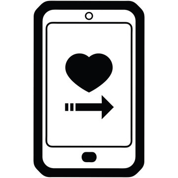 Dating App On Cell Phone Graphic Icon