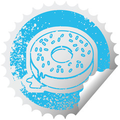 Tasty donut distressed sticker