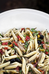 Pasta and Summer ingredients in a bowl