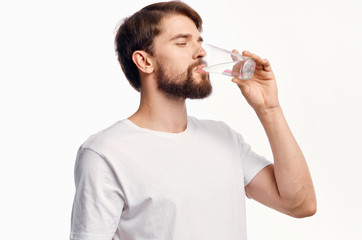 healthy lifestyle a man drinking water