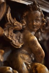 Fototapeta na wymiar sculpture of an angel in a church in Leipzig, Germany