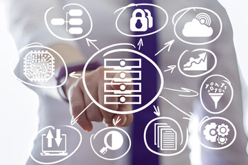 Data. Database. Information sorting, filtering, processing and storage.