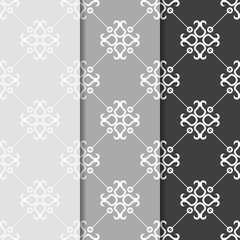 abstract floral seamless pattern with flowers, netting and leaves