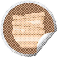 stack of cracked old bowls graphic circular sticker