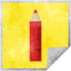 Fototapeta premium red coloring pencil graphic square sticker