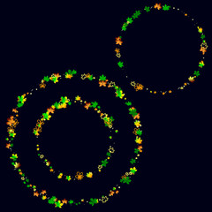 Colored autumn flying leaves on a black background The idea of a memorable background, wallpaper, packaging, cover, tile, textiles