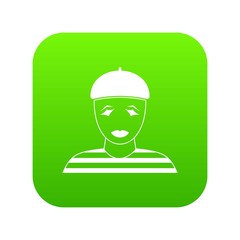 Clown icon digital green for any design isolated on white vector illustration