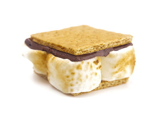 Homemade Smore Isolated on a White Background