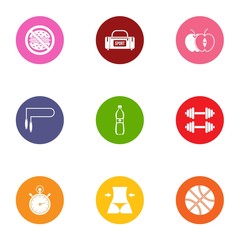 Workload icons set. Flat set of 9 workload vector icons for web isolated on white background