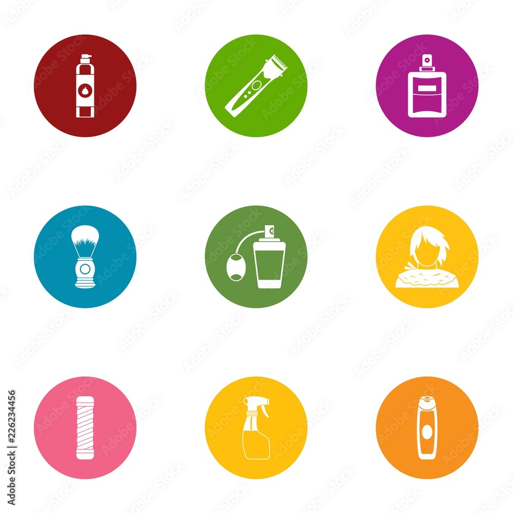 Aufkleber smooth skin icons set. flat set of 9 smooth skin vector icons for web isolated on white background