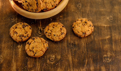 shortcake on a table in a wooden plate