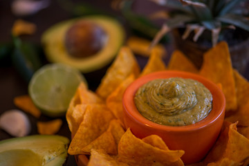 Guacamole mit tortilla Chips