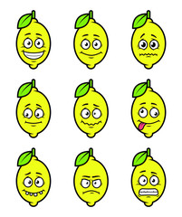 lemon cartoon facial expressions