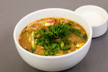 Okroshka with kvas