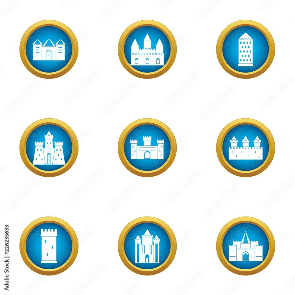 Aufkleber monumental icons set. flat set of 9 monumental vector icons for web isolated on white background
